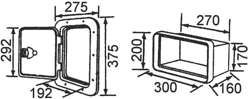 Access Hatch with Storage Box for Caravan/ Boat/RV White Lid storage Box R2333 - Picture 5 of 5