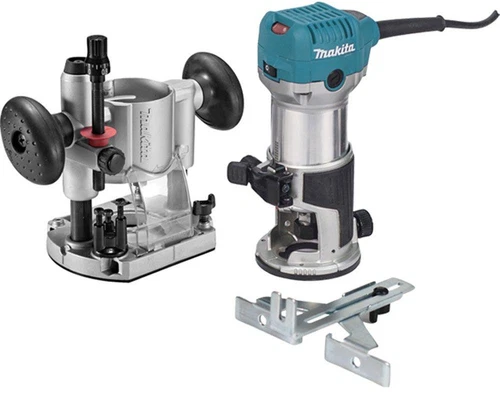 Corded Electric Compact Router Kit Plunge Base 1 1/4 HP Variable Speed 6 1/2 Amp