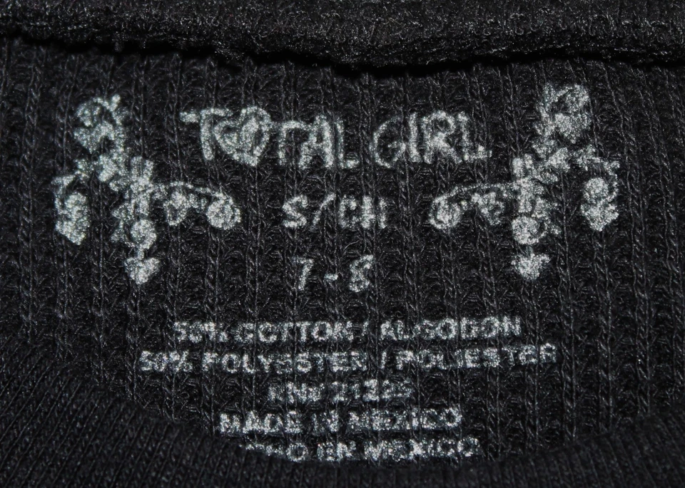 Top Total Girl, Pequeño Regular (7/8) Negro Tejido Waffle, Nuevo con Etiquetas Foto 4 de 4