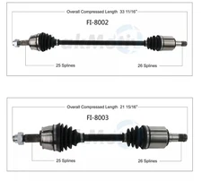 SurTrack Pair Set of 2 Front CV Axle Shafs For Fiat 500 1.4L L4 2014-2017