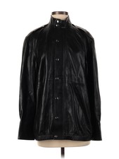 Equipment Women Black Faux Leather Jacket S
