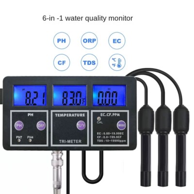 Six-in-one Multi-parameter Water Quality Monitor PH Meter ORP Detector
