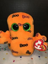 VGUC-RARE- 6” TY beanie Boo Ghoulie Halloween Plush Sparkle Eyes Boo
