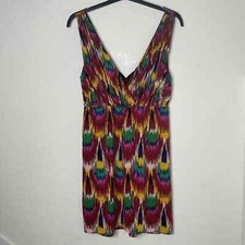 Alice + Olivia Alameda Sleeveless Sheath Dress Batik Print Size XS Multicolor
