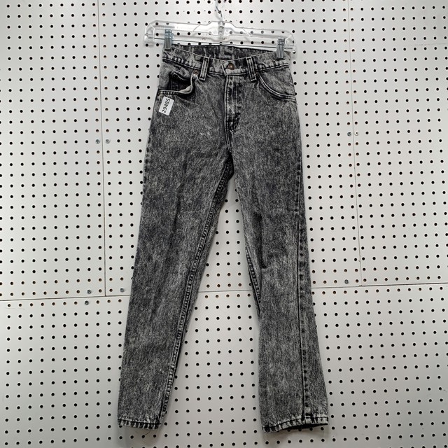 Vintage Levis Black Acid Wash Denim Jeans Boys Size 14 Slim Fits  23x25.5 USA