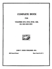 Index to Rider Perpetua Troubleshooters Volumes 16-22 1951