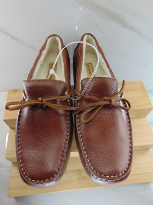 Rockport NEW Rhyder Tie Slipper Moccasin DRIVER BROWN SOFT 