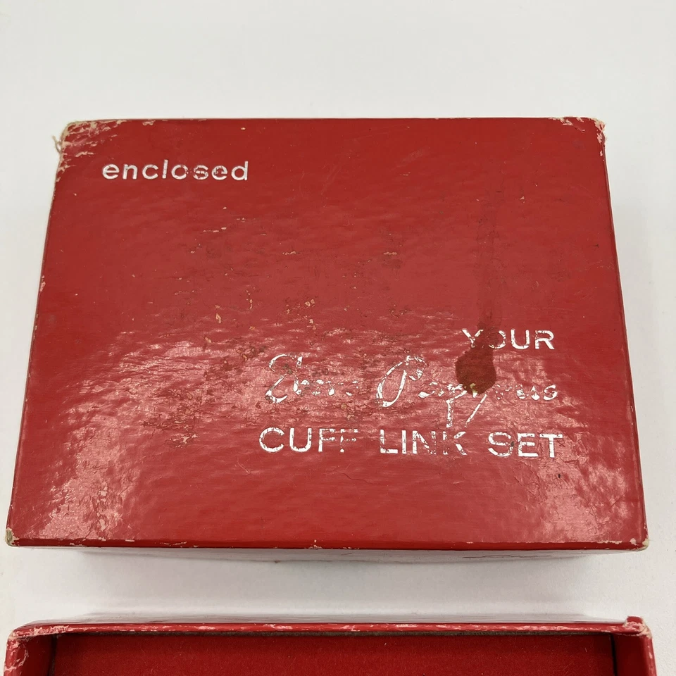 SCHERING Ebers Papyrus Secondum Artem PEWTER Cuff Link Set with Original Box - Image 3 of 4