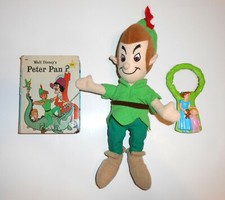 Disney Peter Pan 8" Small Mini Bean Bag Plush Doll Mini Book Magnifying Glass