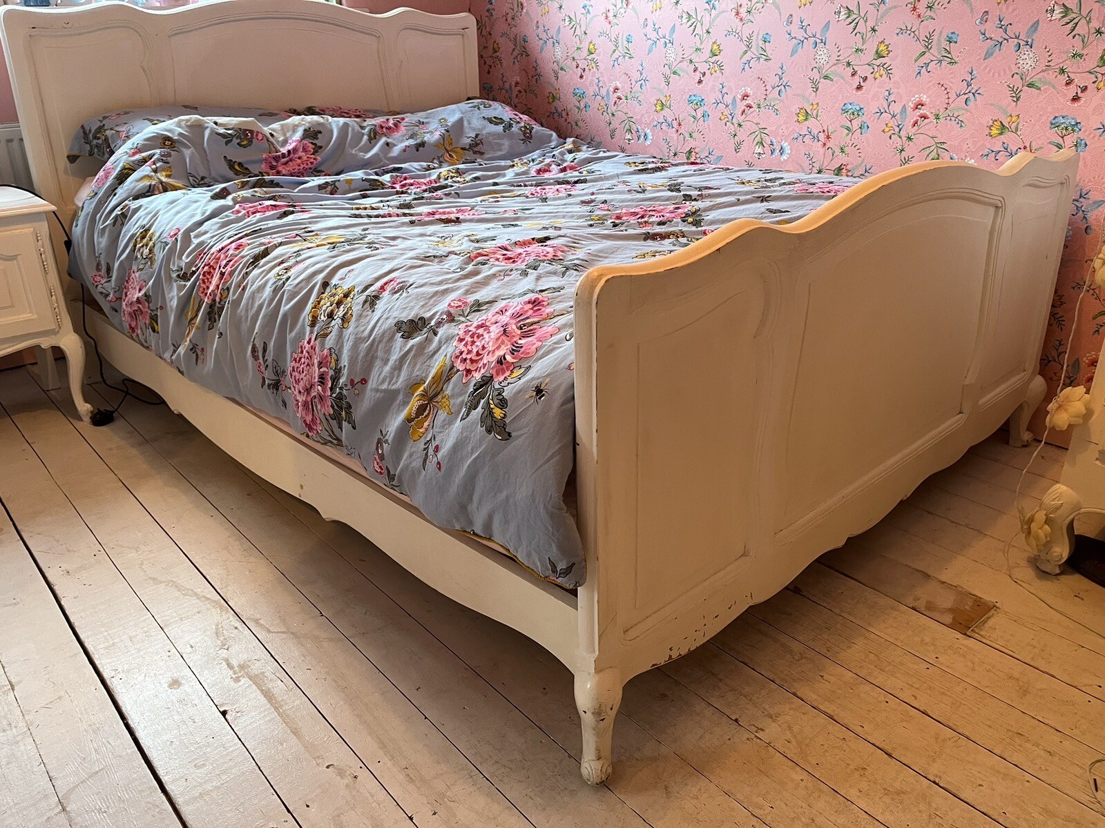 Vintage French Style Bedroom Furniture Set, Wardrobe/bed/pair Of