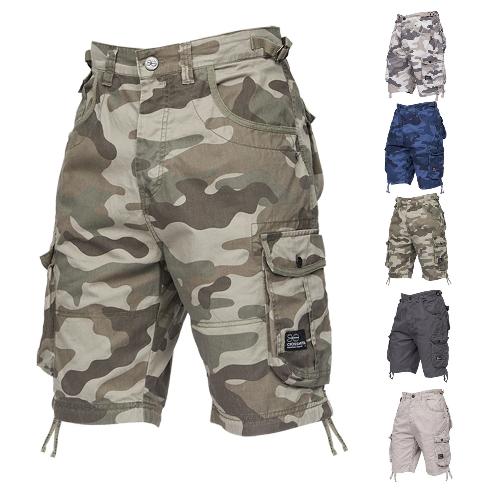 Mens CROSSHATCH Camo Plain Holiday Shorts Army Combat Cargo Gym Adjustable Waist
Opens in a new wind
