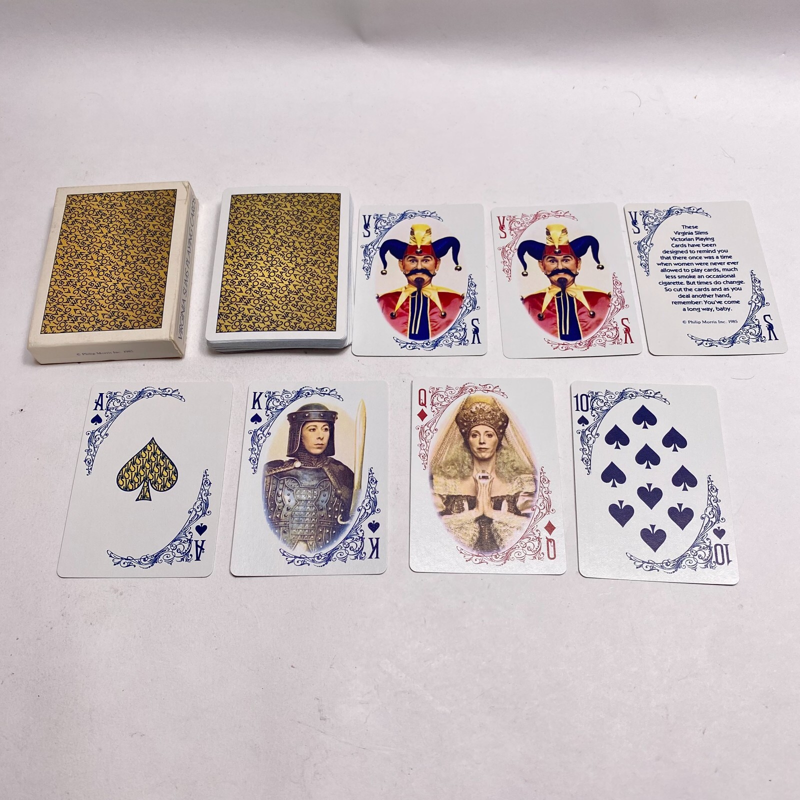 Vintage 1985 Virginia Slims Victorian Playing Cards Deck Yellow