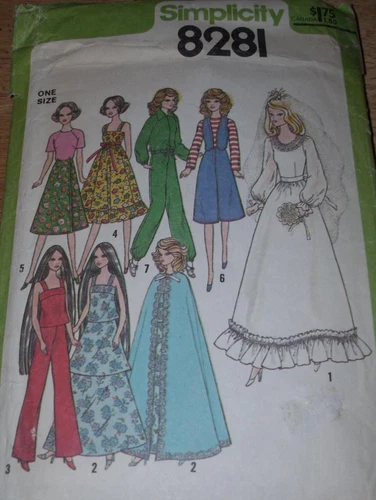 🌹SIMPLICITY #8281 - CUTE 11½" & 12½" DOLL ~ BRIDAL TROUSSEAU - WARDROBE PATTERN