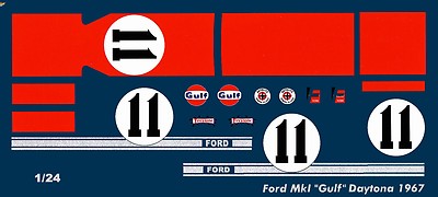 #11 ICKX/THOMPSON 1967 Ford GT40 1/64th Scale Waterslide Slot Car Decals