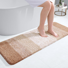 Bathroom Runner Rugs 47X17, Extra Soft Absorbent Microfiber Bath Rugs, Rubber Ba