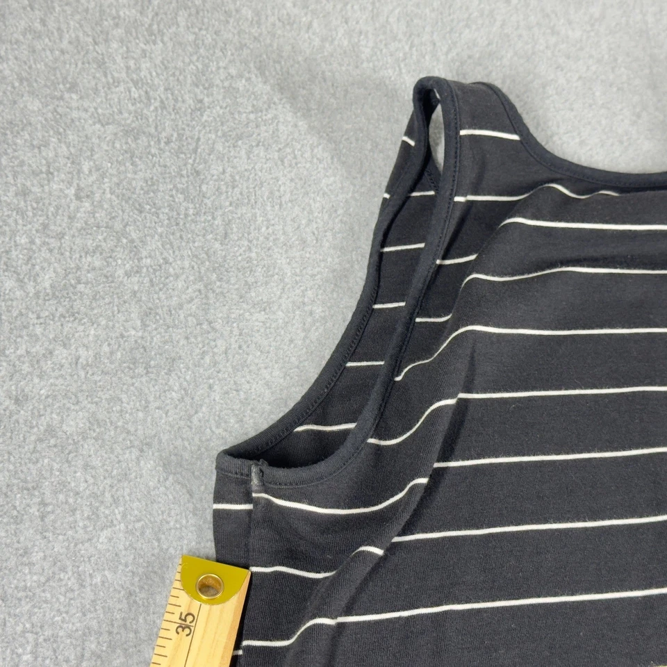 Vestido sin mangas Earth Yoga pequeño negro a rayas mezcla de algodón orgánico Foto 4 de 4