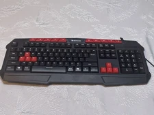 iBUYPOWER GKB100 Gaming Keyboard Spill Resistant Black Red Tested
