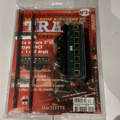 Hornby - grüner SNCF-Wagen 2. Klasse + gerade Schiene - Hachette Nr. 34