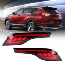 Red LED Rear Bumper Reflectors Fog Brake Tail Light Lamps Kit for Honda CRV CR-V