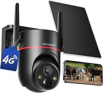 4G LTE Camaras De Seguridad Solar Panel 360 SIN WIFI Para Casa Exterior Con SIM