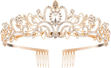 Crystal Tiara Crowns For Women Girls Princess Elegant Crown with Combs Women's H