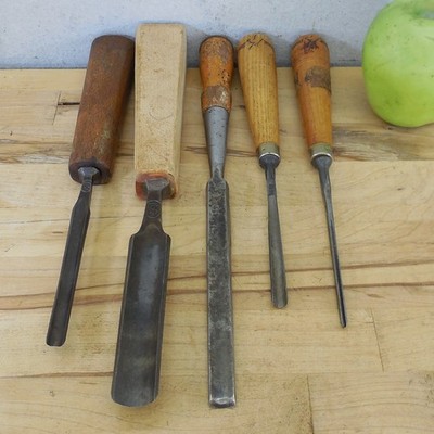 Estate 5 Lot Gouge  Wood Chisels - Buck Bros. SL   1/16'' TO 3/4''