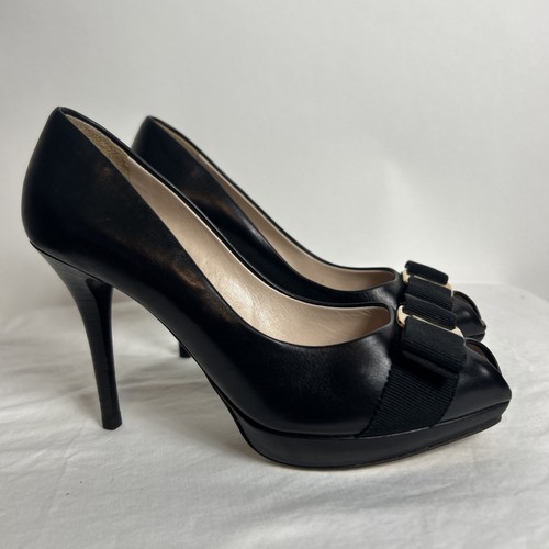 Salvatore Ferragamo Bow Open Toe Pumps Sz 6 - Bild 4 von 14