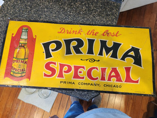 1930s Drink Prima Special Beer Sign Prima Co Chicago illinois Pics the Bottle