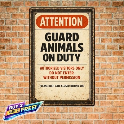 Warning Beware Of Dogs Funny Poster 8x12 Tin Metal Sign Pet Wall Decor