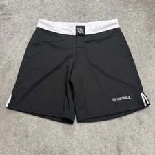 Sanabul MMA Jiu Jitsu Grappling Shorts Men  Black White Performance Active Sport