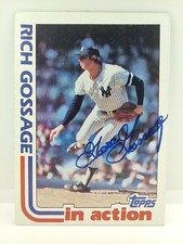 1982 TOPPS In Action Rich Goose Gossage #771 SIGNED AUTO Yankees MLB HOF VG-EX