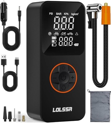 Tire Inflator Portable Air Compressor-Tire Pump 150PSI Cordless Electric for ...