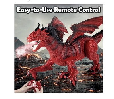 Dinosaurs' Island Toys Remote Control Spray Flying Dragon Toy Red RS065-1A