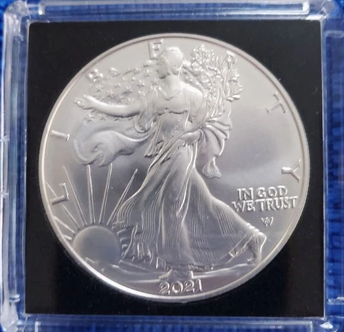 American US Silver Eagle $1 2021-W One Ounce Burnished Type 2 Uncirculated Coin