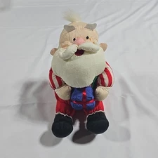 Vintage Stuffins Nylon Plush Puffy Santa Claus Large W/ Present Rudolph 1978