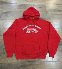 Vintage 80s UPS United Parcel Service Graphic Hoodie Sweatshirt Red Medium USA