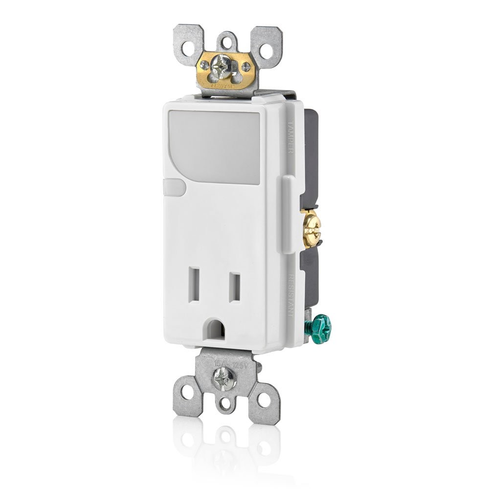 Leviton Decora Tamper Resistant Outlet with LED Sensor Guide
