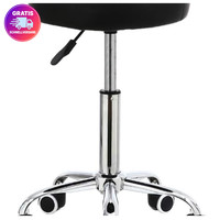 Rollhocker HöHenverstellbar 51-67Cm Drehbar Kunstleder Schwarz FüR Salon BüRo