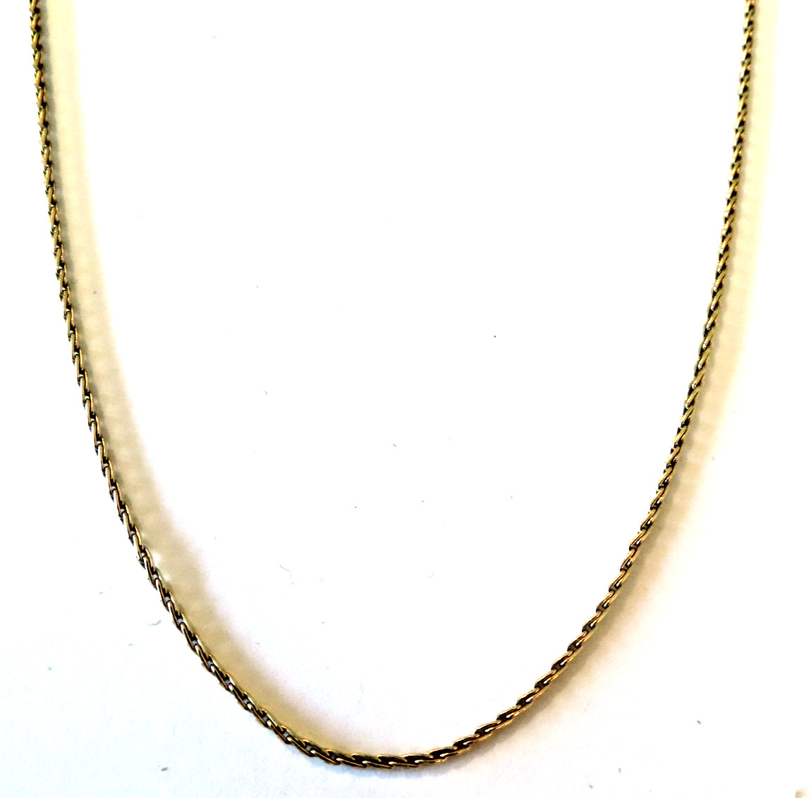 Unique Real Solid 14K Yellow Gold  thin wheat Cha… - image 4