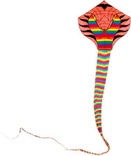 Large Cobra Snake Kite 52Ft Colorful Rattlesnake Kite with Long Tails Outdoor Fu