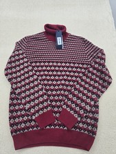 Harmont  Blaine Men's Burgundy Checkered Turtleneck Sweater Italy