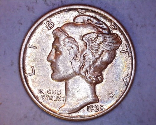 1938 MERCURY DIME AU** 122-6A