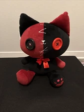 Fukuya Patch Patch Friends Cat 15” Plush Black & Red NWT