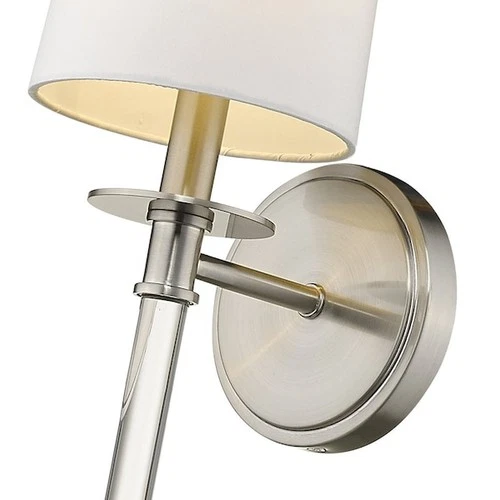 Z-LITE 808-1S-BN Mila 1 Light Wall Sconce, Brushed Nickel & White - Picture 4 of 8