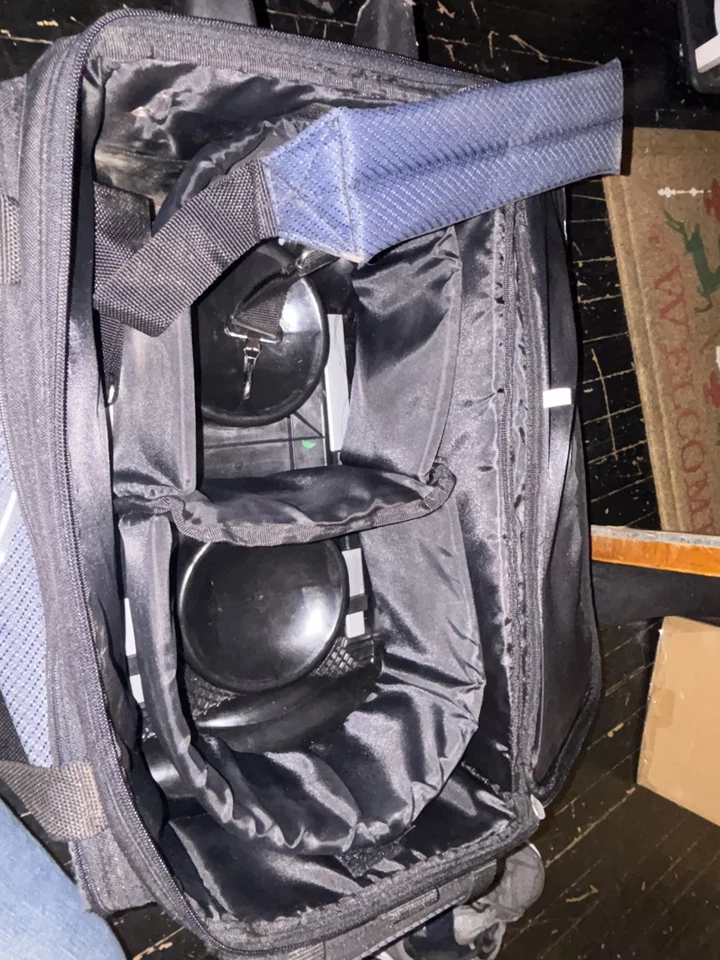 Hammer nice used two 2 Ball Roller Bowling Bag black navy bowl mens strap balls - Image 2 of 4