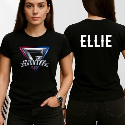 Personalisiertes Gladiatoren Erwachsene Kinder T-Shirt Gaming Team Gamer 90er TV Show Weihnachten