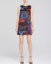 Alice + Olivia Women's Patchwork Print Shift Party Clyde Dress 4 NWT