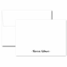 Personalized Black White Stationery Note Cards Gift with Name (SETS OF 20)