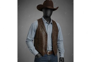 Vintage Styl western Kowboj Kamizelka bez rękawów Boże Narodzenie prezent dla niego Tata