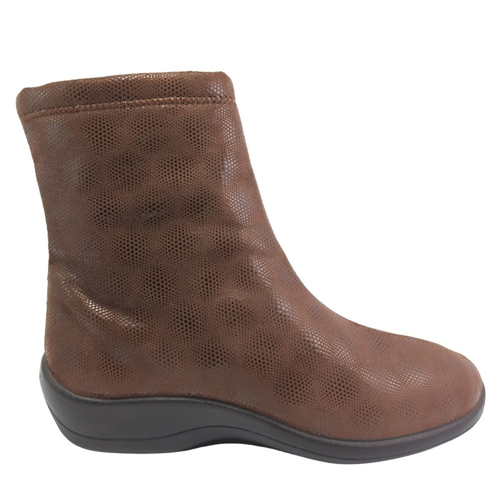COMODO BOTIN MUJER ARCOPEDICO JASPER EN SUAVE TEJIDO ADAPTABLE MARRON